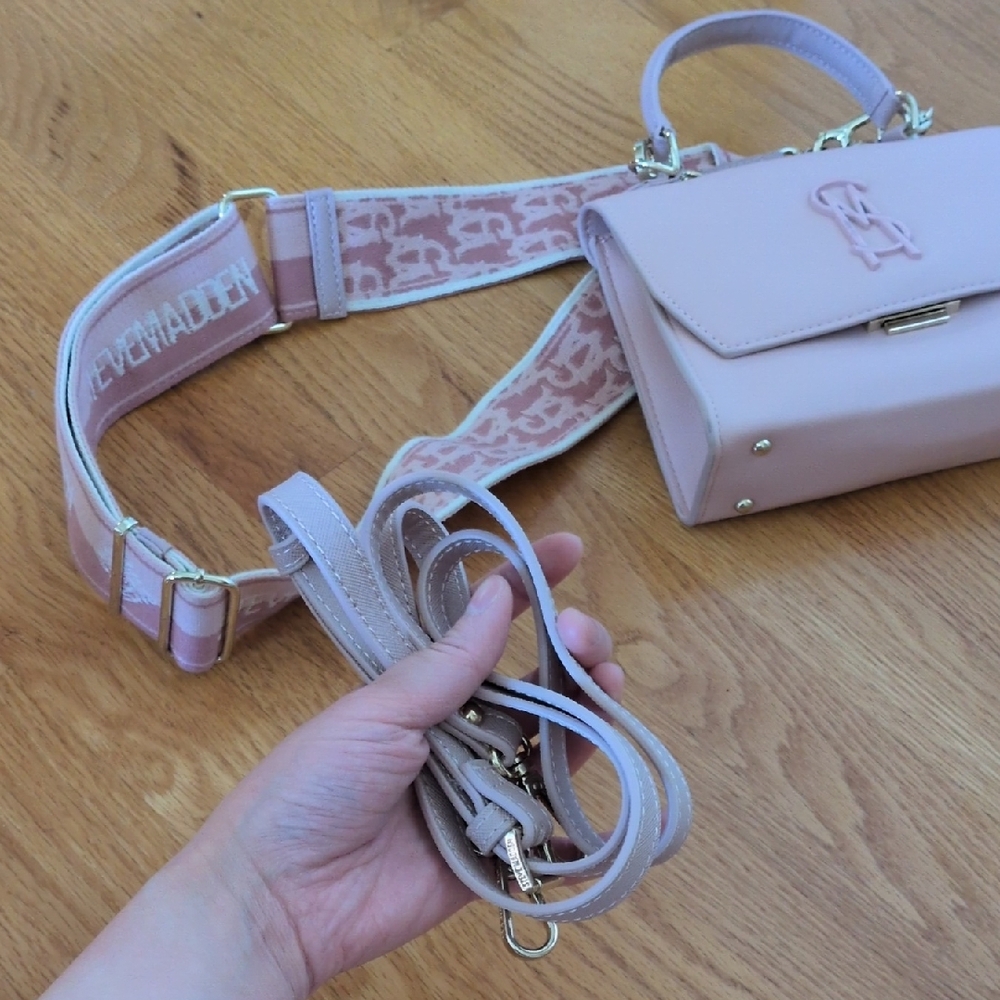 Light Pink Guitar Strap Crossbody Bag - Picture 14 of 16